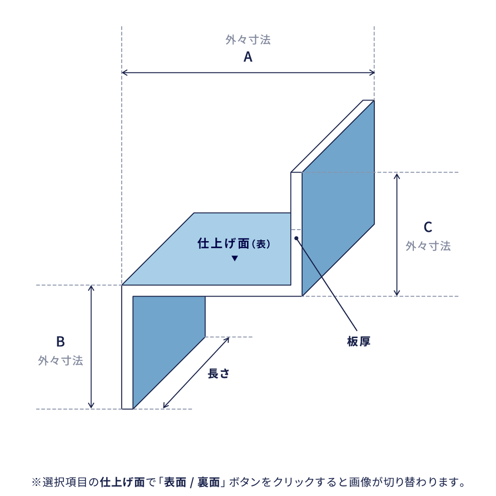 クランク曲げ（90°）