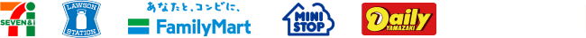 セブンイレブン、ローソン、ファミリーマート、ミニストップ、デイリーヤマザキ